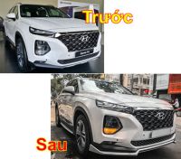 Combo Độ cản trước+sau & Độ Pô vuông ô tô santafe, Độ cản trước sau + Độ Pô vuông cho ô tô hyundai santafe đẹp