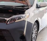 Độ cụm đèn pha Sienna + độ lên cản trước Sienna, Độ đèn Sienna, độ cản trước Toyota Sienna