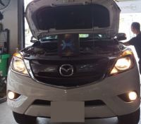 Độ đèn bi led osram + bi gầm bt50, Độ đèn bi led + cản trước bt50, Độ đèn mazda bt50 đẹp